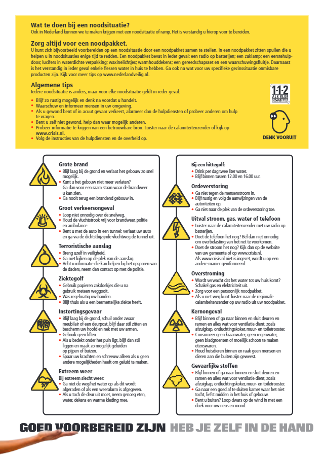 instructiekaart noodsituatie