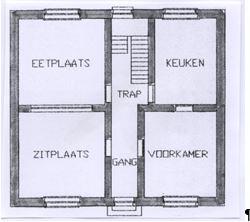 Grondplan serristenvilla eerste bouwperiode