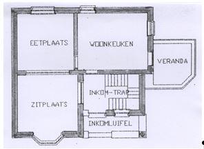 Grondplan serristenvilla tweede bouwperiode